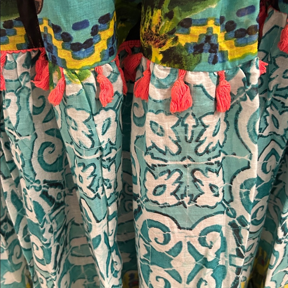 Colorful Patterned Off-Shoulder Dress - Picture 6 of 10